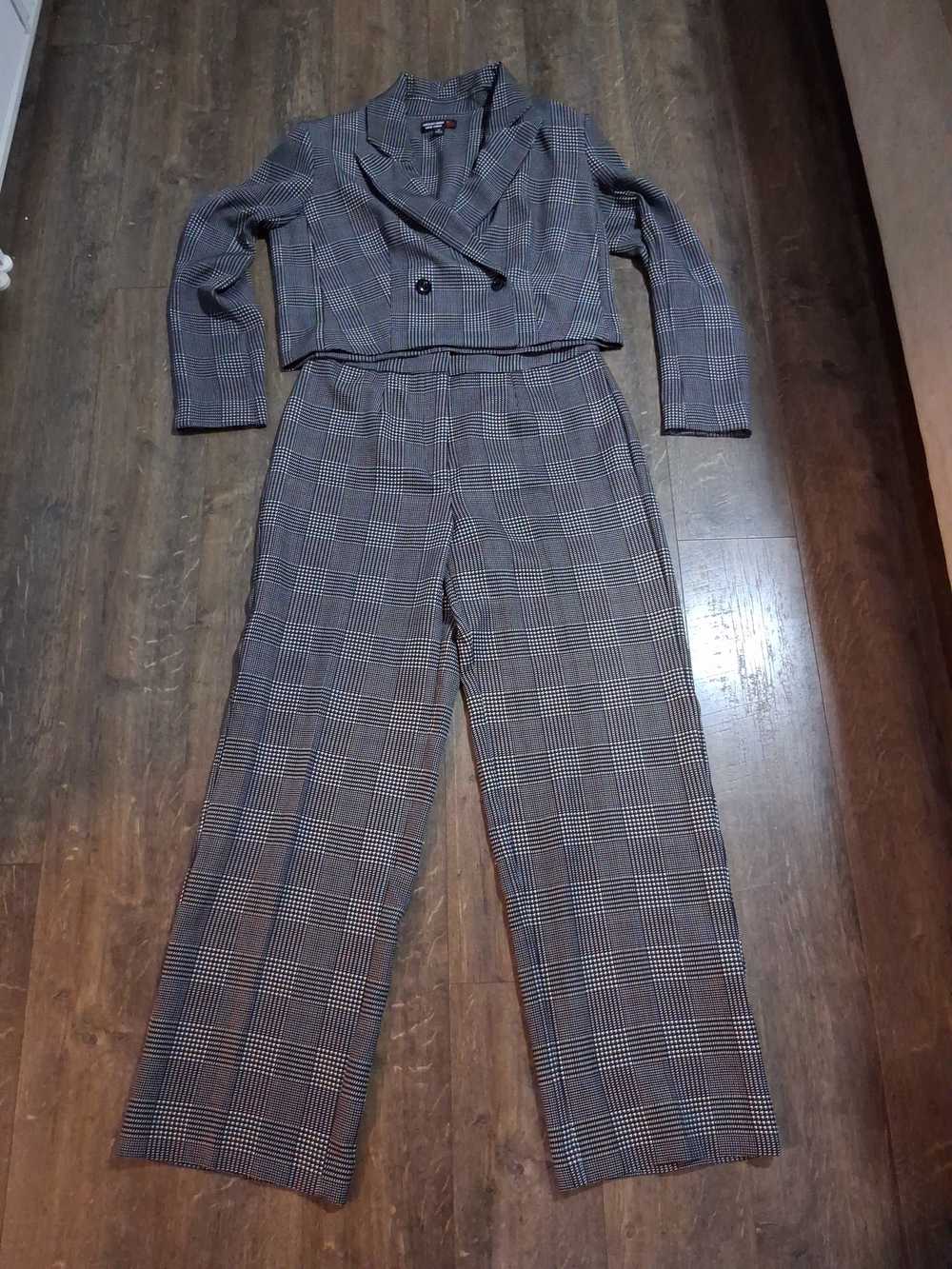 Shelby Rose New York Checked Blazer Jacket Suit Pants Matching Set Size 6